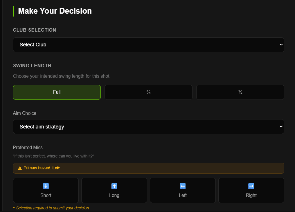 Decision making interface